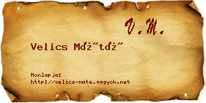 Velics Máté névjegykártya